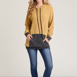 First Love sz Med French Terry Color Block Hoodie